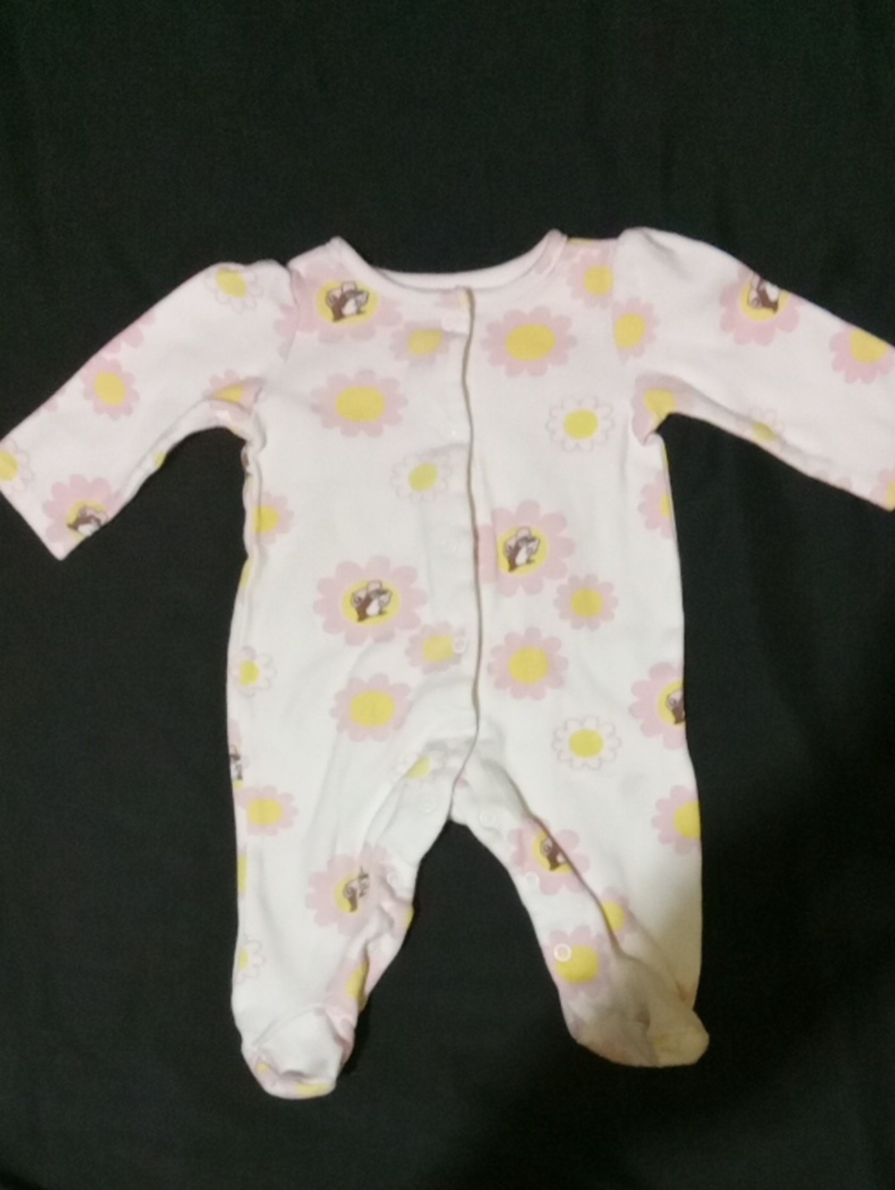 Pink Floral Footed One-Piece Baby Sleeper